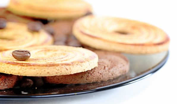 Sweet cookies with coffee grains.