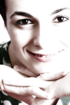 Close-up of a beautiful young woman face.