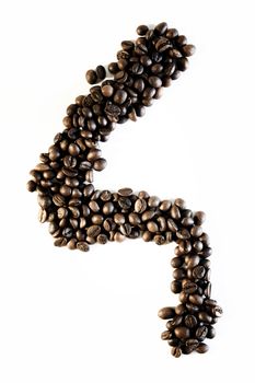 Numbers made from coffee beans