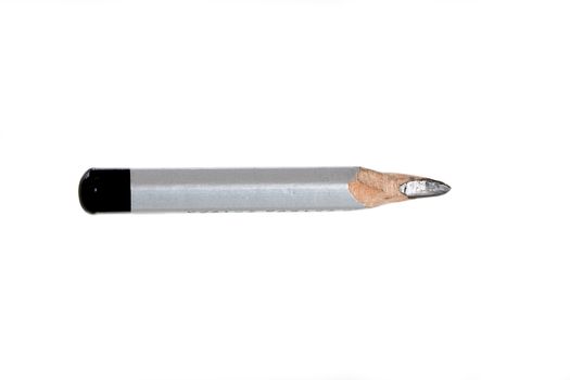 Still life of short worn down pencil isolated