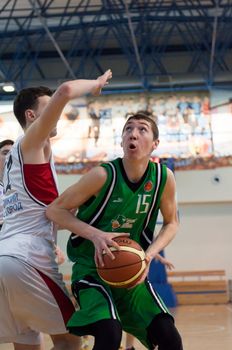 KALININGRAD - APRIL 4: Basketball competitions european youth basketball league (EYBL), 4 April, 2014 in Kaliningrad Russia.