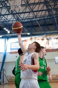 KALININGRAD - APRIL 4: Basketball competitions european youth basketball league (EYBL), 4 April, 2014 in Kaliningrad Russia.