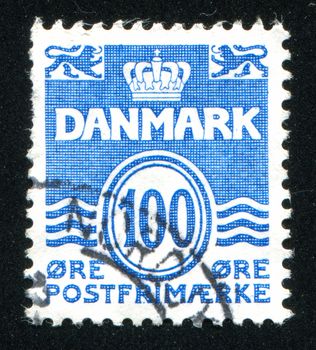 DENMARK - CIRCA 1961: stamp printed by Denmark, shows three wavy and symbol, circa 1961