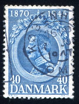 DENMARK - CIRCA 1945: stamp printed by Denmark, shows Christian X, circa 1945
