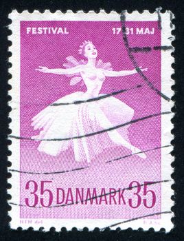 DENMARK - CIRCA 1959: stamp printed by Denmark, shows Ballet Dancer, circa 1959