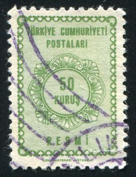 TURKEY - CIRCA 1963: stamp printed by Turkey, shows turkish pattern, circa 1963.