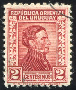 URUGUAY - CIRCA 1928: stamp printed by Uruguay, shows Jose Gervasio Artigas, circa 1928