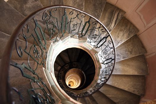 Very old spiral stairway case