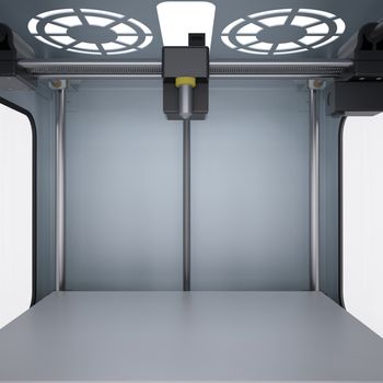 3d printer. 3d render on black background