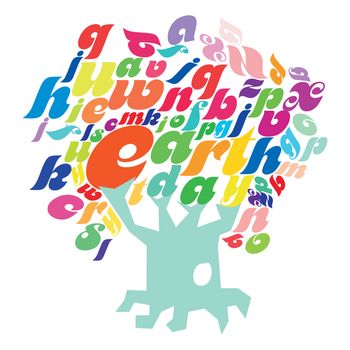 Colorful abstract illustration of Earth Day on a white background