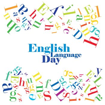 Abstract illustration of English Language Day on a white background