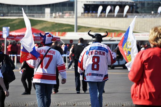 Spectators at XXII Winter Olympic Games Sochi 2014, Russia