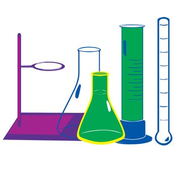 Illustration of Laboratory equipment on a white background