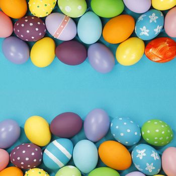 Background with colorful painted easter eggs