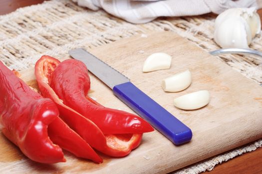 Vegetables cutted in small pieces.