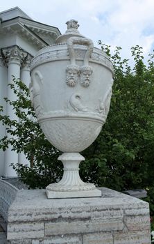 ancient vase on a background of the palace