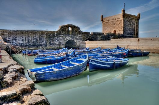 Blue fishing boats of Essaouira