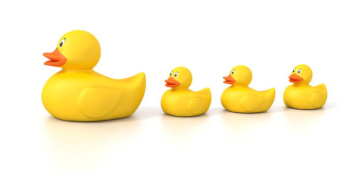 An image of a sweet rubber duck family