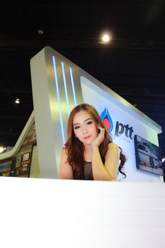 BANGKOK, THAILAND - MARCH 30, 2014: Unidentified female presenter pose in the 35th Bangkok International Motor Show on March 30, 2014 in Bangkok, Thailand.