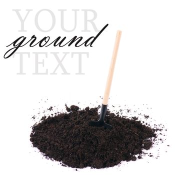 Black ground closeup isolated on white background