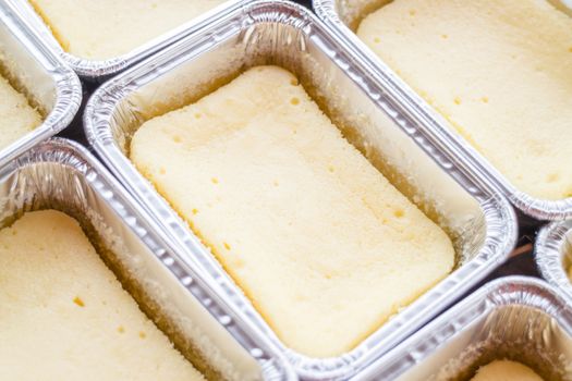 Delicious square box cheese cake, stock photo