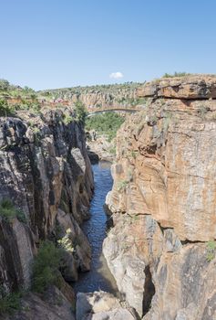 river at the bourkes potholes in south africa near the panoramaroute with big canyon and waterfalls