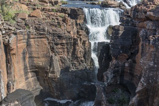 river at the bourkes potholes in south africa near the panoramaroute with big canyon and waterfalls
