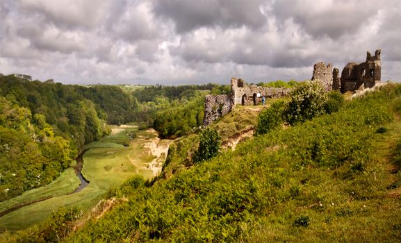 Pennard castle was built in the 13th century, high above the valley down which runs the river Pennard Pill in the Gower peninsula, South Wales, UK.