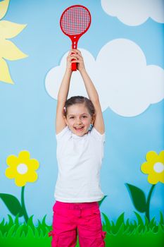 Lovely Young girl wearing colorful summer clothing on Fashion and Beauty Summer theme