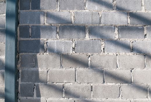 brick wall background and sunlight 