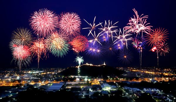 Big firework over the city