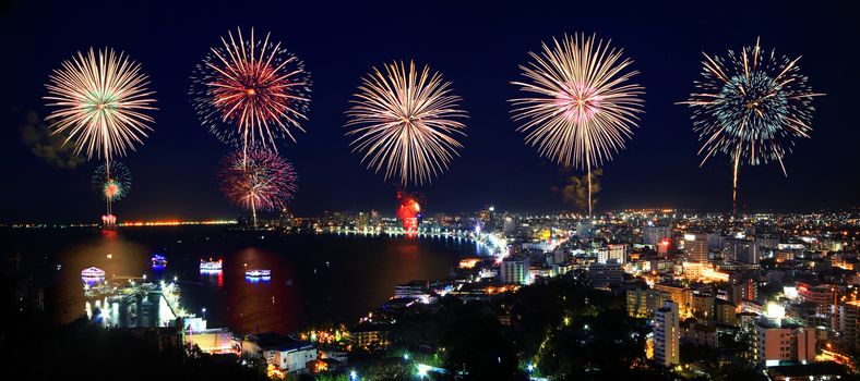 Big firework over the city