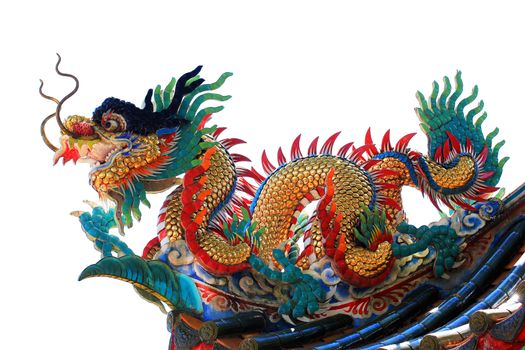 Chinese style dragon statue on roof