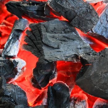 Hot charcoal texture or background