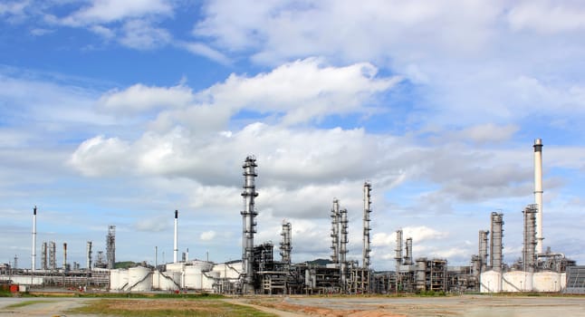 Oil refinery at day time