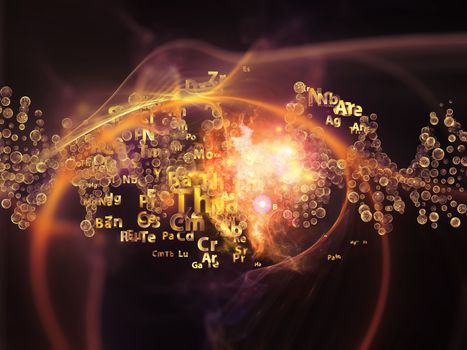 Molecular Dreams series. Creative arrangement of conceptual atoms, molecules and fractal elements to act as complimentary graphic for subject of biology, chemistry, technology, science and education