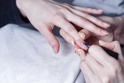 The process of creating a manicure salon spa closeup shot