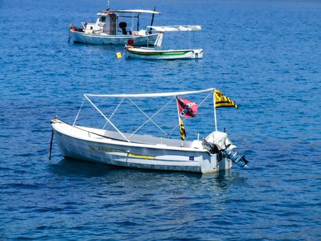 Fishing boats on the sea, Greece