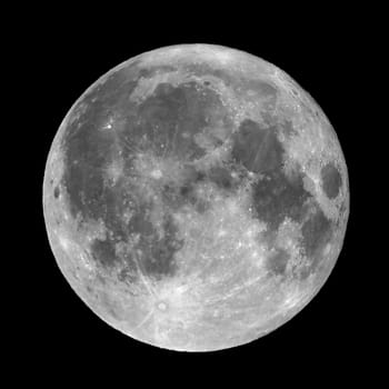 Full moon seen from a telescope from northern emisphere