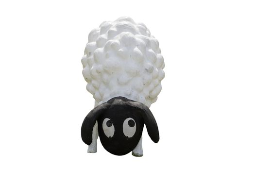 The Sheep Statue on the white background