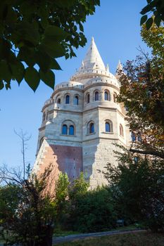 BUDAPEST, HUNGARY - AUGUST 2: Fisherman's Bastion lit by sunset, Buda Castle, Budapest, Hungary