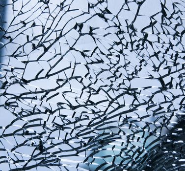 broken front window after car accident for you background
