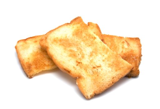 toast against and isolated on white background