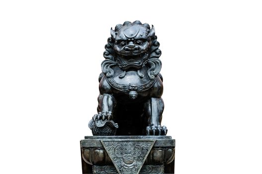 Statue of a lion with a white background