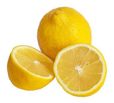 Ripe lemons. Isolated on white background