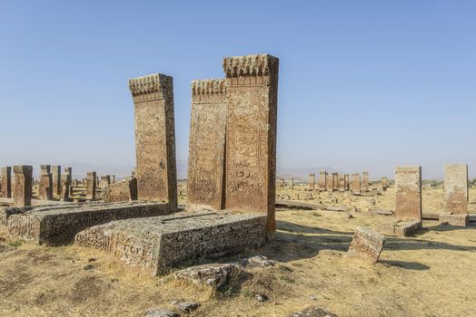 seljuk turk cemetery in ahlat, bitlis