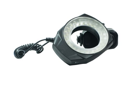 the ringflash in isolated background , camera equpiment