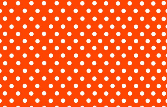 the white polka dot with orange red background