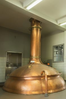 Brewing vessel as seen at Brewery De Brabandere in Bavikhove, Belgium.