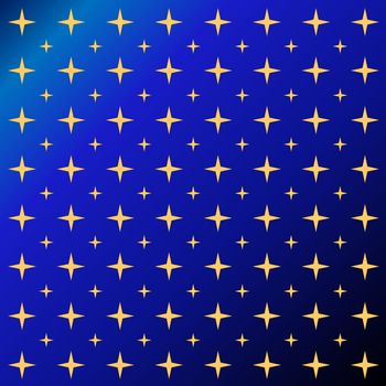 Deep blue sky with lots of yellow stars